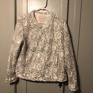 Candie's Sparkly Lace Bomber Lined Jacket